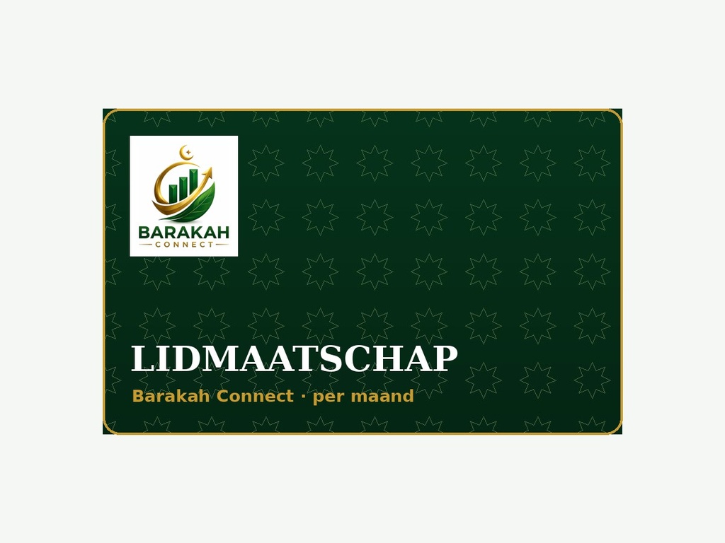 Lidmaatschap Barakah Connect (maand)