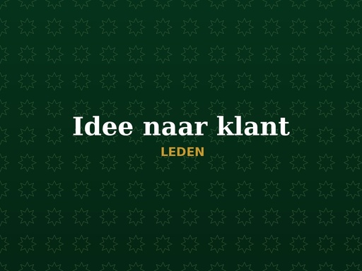 Van idee naar eerste klant